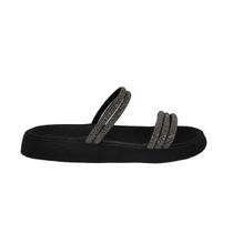 Sandália Tamanco Feminino Flat Com tiras Brilhosas Moleca 5469135