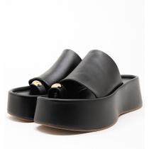 Sandália Tamanco Feminino Plataforma Napa Salto Alto Conforto e Elegância Preto Sandália Tamanco Feminino Plataforma Napa Salto Alto Conforto e Elegância Preto