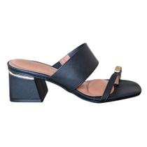 Sandalia Tamanco Feminino Social Tira Ring Toe Dourado Vizzano Salto Baixo 6428.148
