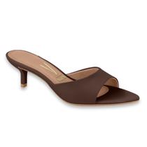 Sandália Tamanco Feminino Vizzano Salto Médio Bico Fino Festa Casual Ref: 6576.101
