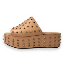 Sandália Tamanco Plataforma Flat Spikes