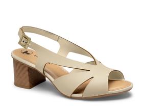 Sandália Tanara Salto Bloco Couro Slingback T8592