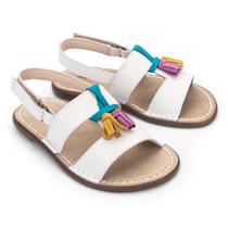 Sandalia Tassel Couro Branco - Petit Cheval