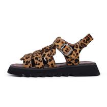 Sandália Tratorada Boho Chic Dora 100% Couro Pelo Onça Sandália Tratorada Boho Chic Dora 100% Couro Pelo Onça