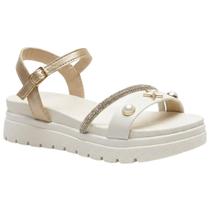 Sandália Tratorada Infantil Kimimo Perola Feminina