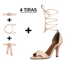 Sandália Troca Tira Salto Alto Fino Luiza Sobreira Verniz Nude Mod. 2213-2