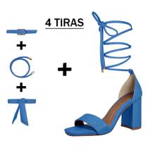Sandália Troca Tira Salto Alto Grosso Luiza Sobreira Azul Mod. 2164-2