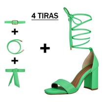 Sandália Troca Tira Salto Alto Grosso Luiza Sobreira Verde Mod. 2167-2