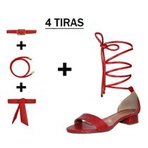Sandália Troca Tira Salto Baixo Grosso 3cm Luiza Sobreira Vermelha Mod. 2139-2