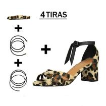 Sandália Troca Tira Salto Baixo Luiza Sobreira Trançada Onça Mod. 533-2