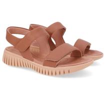 Sandalia usaflex casual em couro ref ud11007 feminino