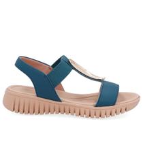 Sandalia usaflex couro efeite dourado ref ud11002 feminino