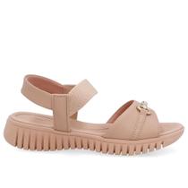 Sandalia usaflex couro enfeite ref ud11004 feminino