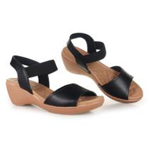 Sandalia usaflex feminina plataforma couro W03270