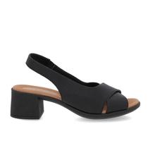 Sandália Usaflex Feminina Salto Bloco em Couro Conforto