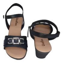 Sandalia usaflex fivela prata plataforma preto mm0904002