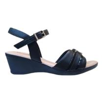 Sandalia usaflex fivela prata plataforma preto mm0904002