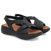 Sandália Usaflex Flatform Couro Plataforma Baixa AM12004 Cor:PretoTamanho:36 Sandália Usaflex Flatform Couro Plataforma Baixa AM12004 Cor:PretoTamanho:36