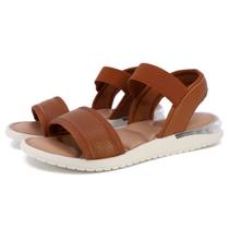 Sandália Usaflex Plataforma Couro Marrom Elástico AH1316 Sandália Usaflex Plataforma Couro Marrom Elástico AH1316