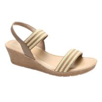 Sandalia usaflex plataforma elastico camel Sandalia usaflex plataforma elastico camel