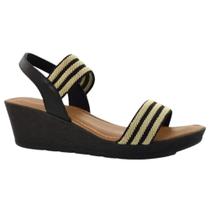 Sandalia usaflex plataforma elastico preto