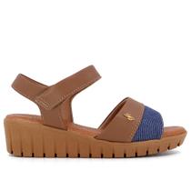 Sandalia usaflex plataforma tecido jeans