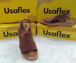 Sandália Usaflex Plataforma Tecido Tricot AE2035 Sandália Usaflex Plataforma Tecido Tricot AE2035