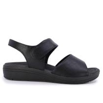 Sandalia usaflex salto anabela couro ref ak0501