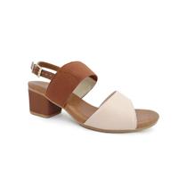 Sandália Usaflex Salto Bloco Ae3216 Vanilla