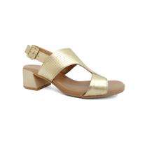 Sandalia Usaflex Salto Bloco Aj2002 Prata Velha