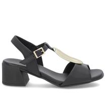 Sandalia usaflex salto bloco couro ref al20006 feminino