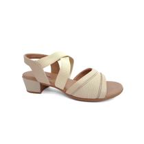 Sandalia Usaflex Salto Bloco Feminina Mm0803 Vanilla