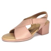 Sandália Usaflex Salto Bloco Médio Couro AK1603 Sandália Usaflex Salto Bloco Médio Couro AK1603