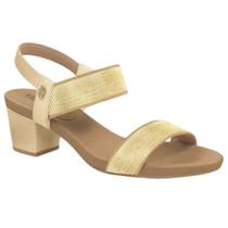 Sandalia usaflex salto bloco ouro light