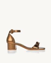 Sandália Uza Salto Médio Couro Metalizado Old Gold - Z26B749C0012OV Sandália Uza Salto Médio Couro Metalizado Old Gold - Z26B749C0012OV