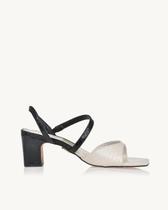 Sandália Uza Salto Médio Couro Piton Off White - C26B114A0004 Sandália Uza Salto Médio Couro Piton Off White - C26B114A0004