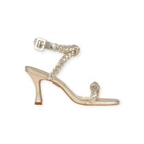 Sandália Uza Shine Salto Médio Ligth Gold Ouro Claro- C27AC741A023 - Sandália Uza Shine Salto Médio Ligth Gold Ouro Claro- C27AC741A023 -