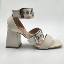 Sandália Verona Salto Bloco Off-White Sandália Verona Salto Bloco Off-White