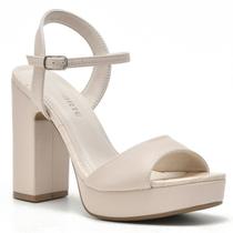 Sandália Via Marte 22-12307 Salto Alto Bloco Grosso Feminina
