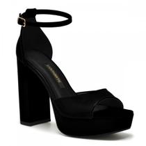 Sandalia Via Marte 284-003-01 Salto Grosso Meia Pata Nobuck