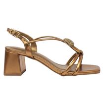 Sandália Via Marte com Strass e Salto Bloco Elegante