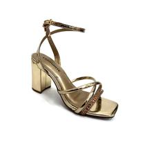 Sandália Via Marte Salto Bloco P26037 96 139-016-01 Dourado