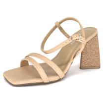 Sandália Via Marte Salto Geométrico com Glitter 23-9201-01