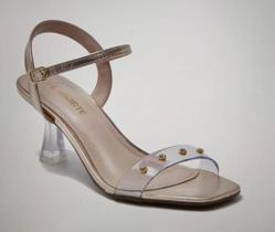 Sandália via marte salto médio vinil transparente