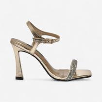 Sandália Via Marte Salto Taça Dourada