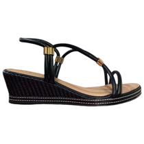 Sandalia Via Scarpa Anabela Tira Elastica Feminino