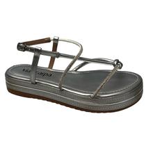 Sandália Via Scarpa Papete Flatform Strass