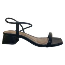 Sandalia Via Scarpa Tira Elastica Salto Quadrado Feminino