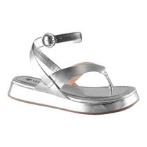 Sandalia Via Uno 803025 Flatform Baixa Dedo Conforto Fivela Feminino