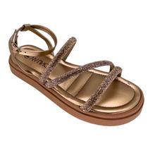 Sandália Via Uno Tiras Brilhantes 885002 - Feminino Cor:RoseTamanho:39